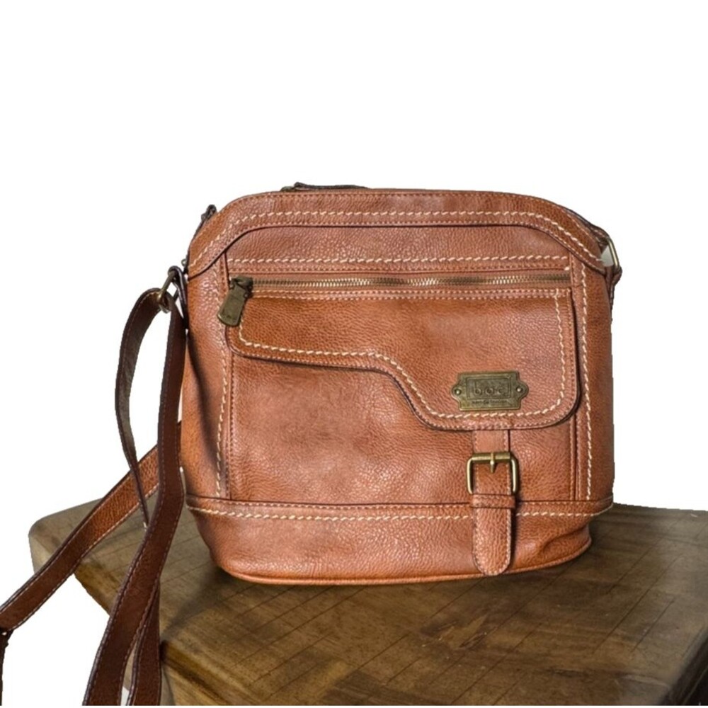 B.O.C. Born Concept Brown Crossbody Bag Boho Western Rustic Multi Pocket